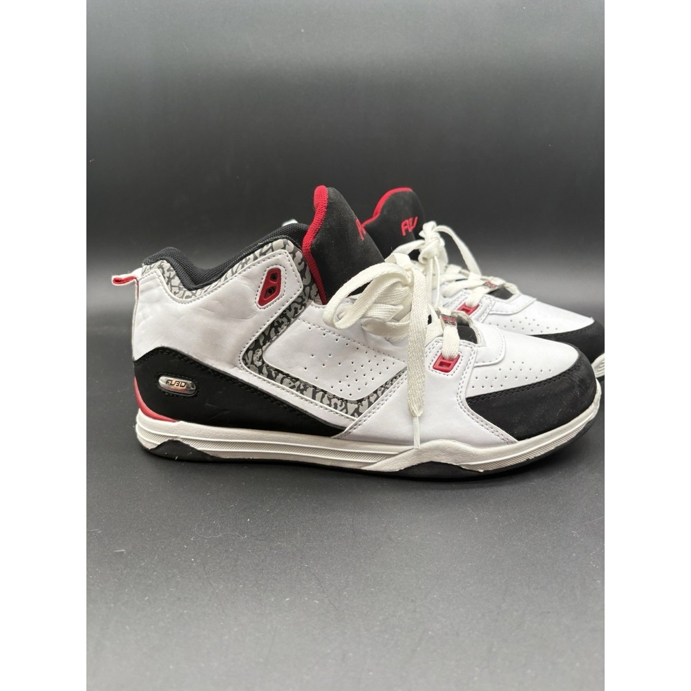 FUBU Men's White Black Red Mid Top Sneakers Sz 10.5 Vintage Y2K 90s Style NOS - Picture 5 of 16